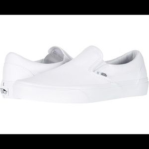 White slip on vans womens 7.5